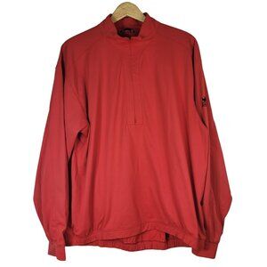 Nike Golf Jacket Windbreaker Red Large Pullover Half Zip Quail Lodge Carmel CA